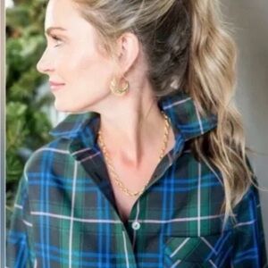 Tuckernuck Green and Blue Plaid Button-Down Shirt